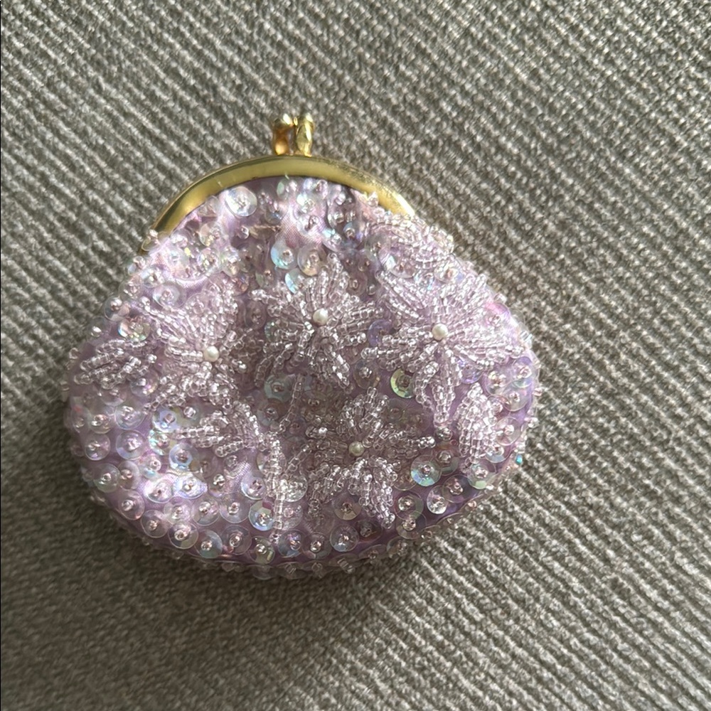 Elegant Lavender Beaded change purse